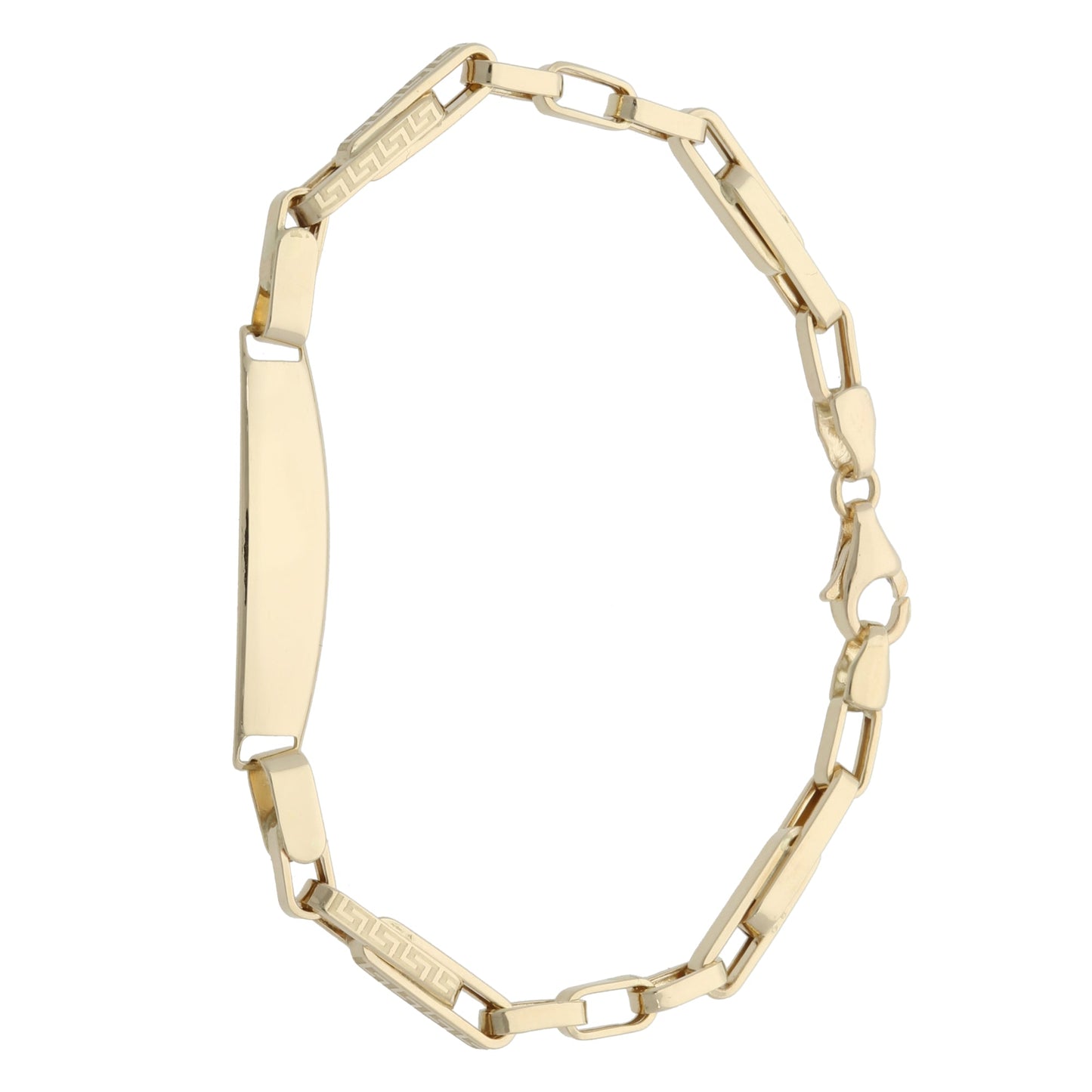14ct Gold Greek Key ID Kids Bracelet - Various Sizes