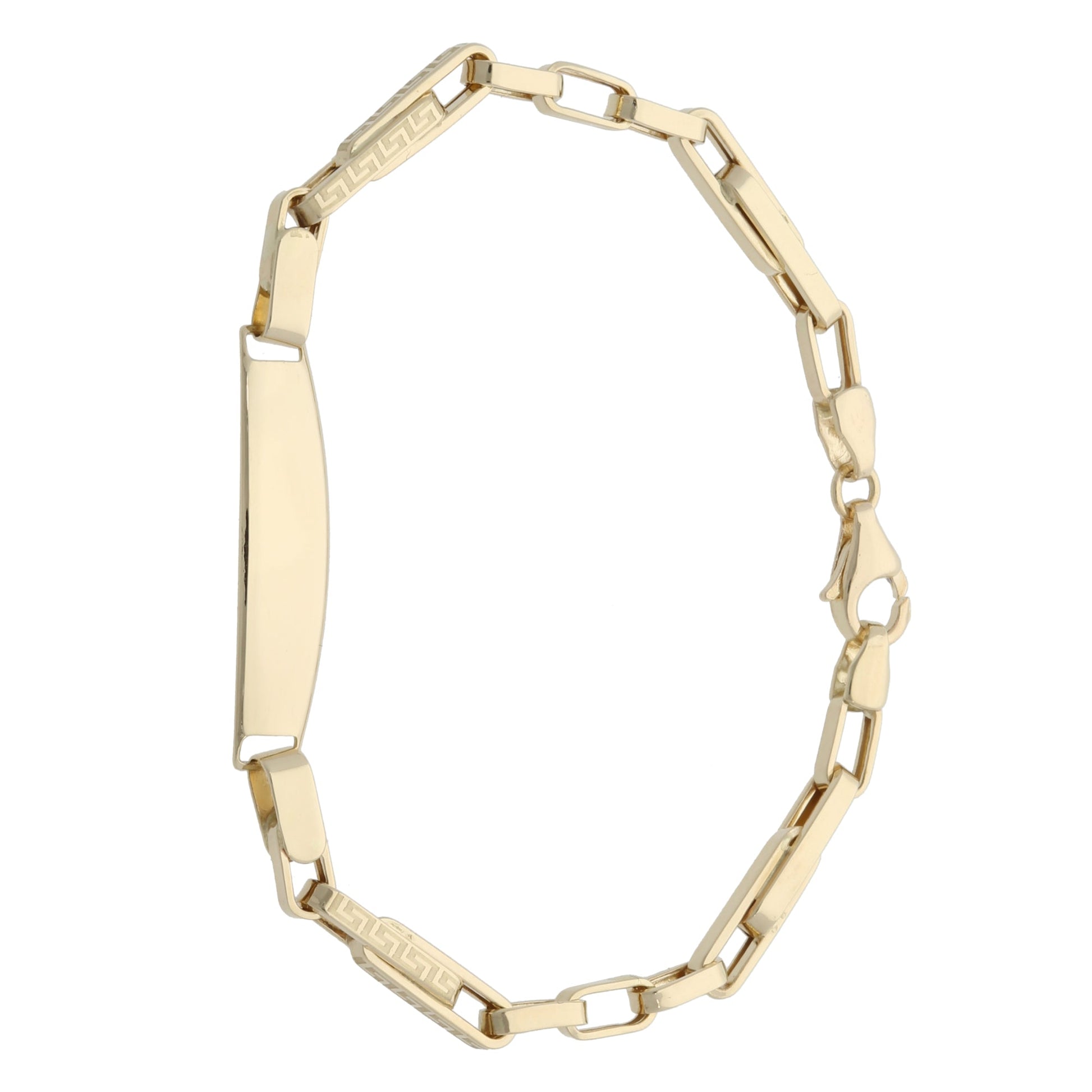 14ct Gold Greek Key ID Kids Bracelet - Various Sizes