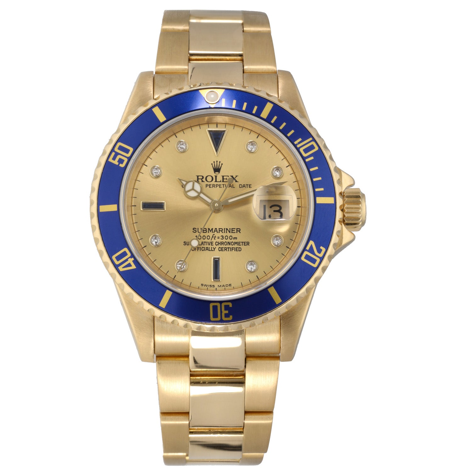 Rolex Submariner 16618 41mm Gold Mens Watch – H&T