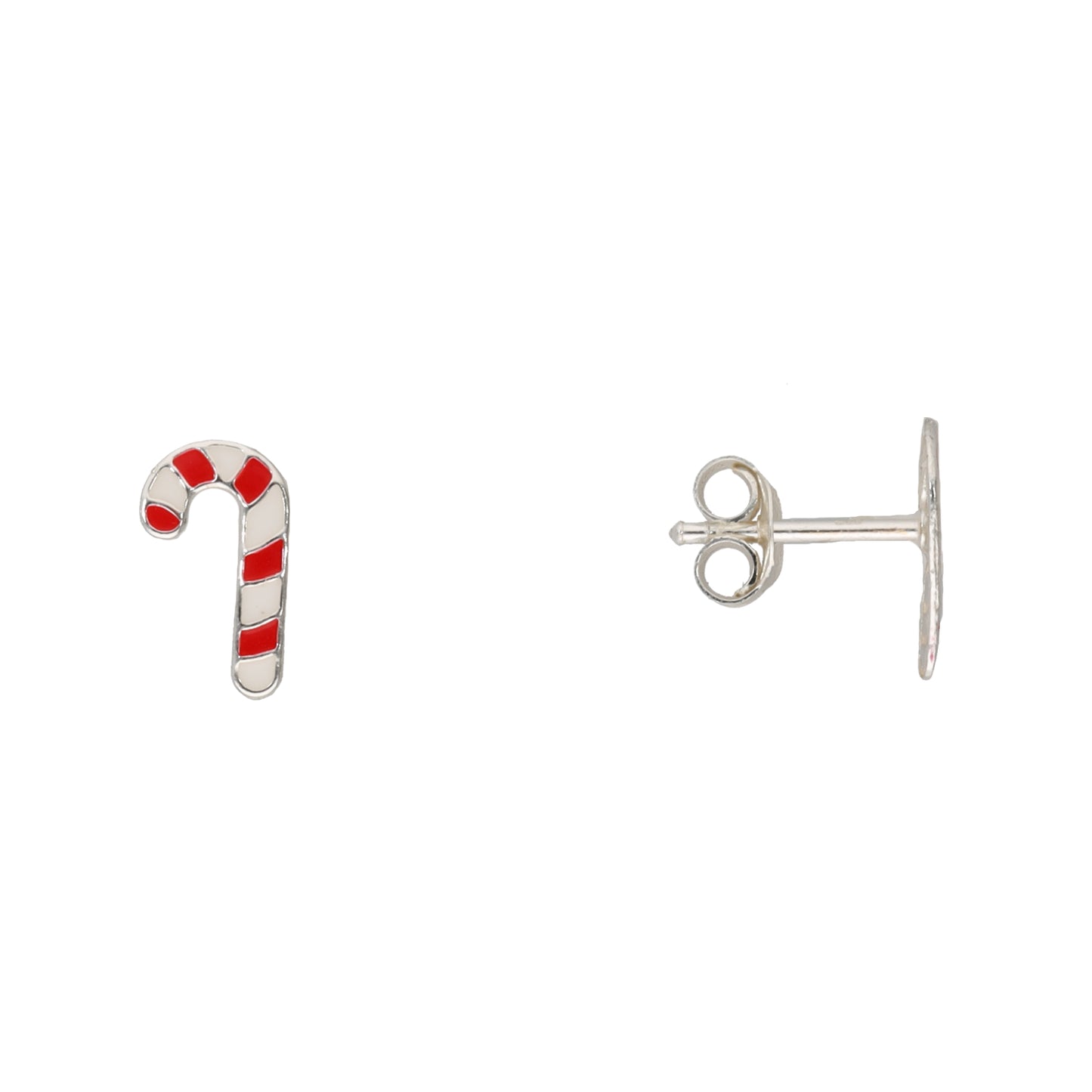 New Sterling Silver Candy Cane Earrings