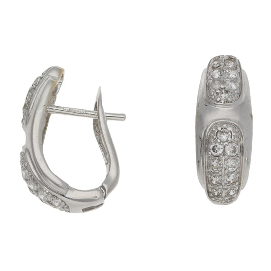 18ct White Gold Cubic Zirconia Dress/Cocktail Earrings