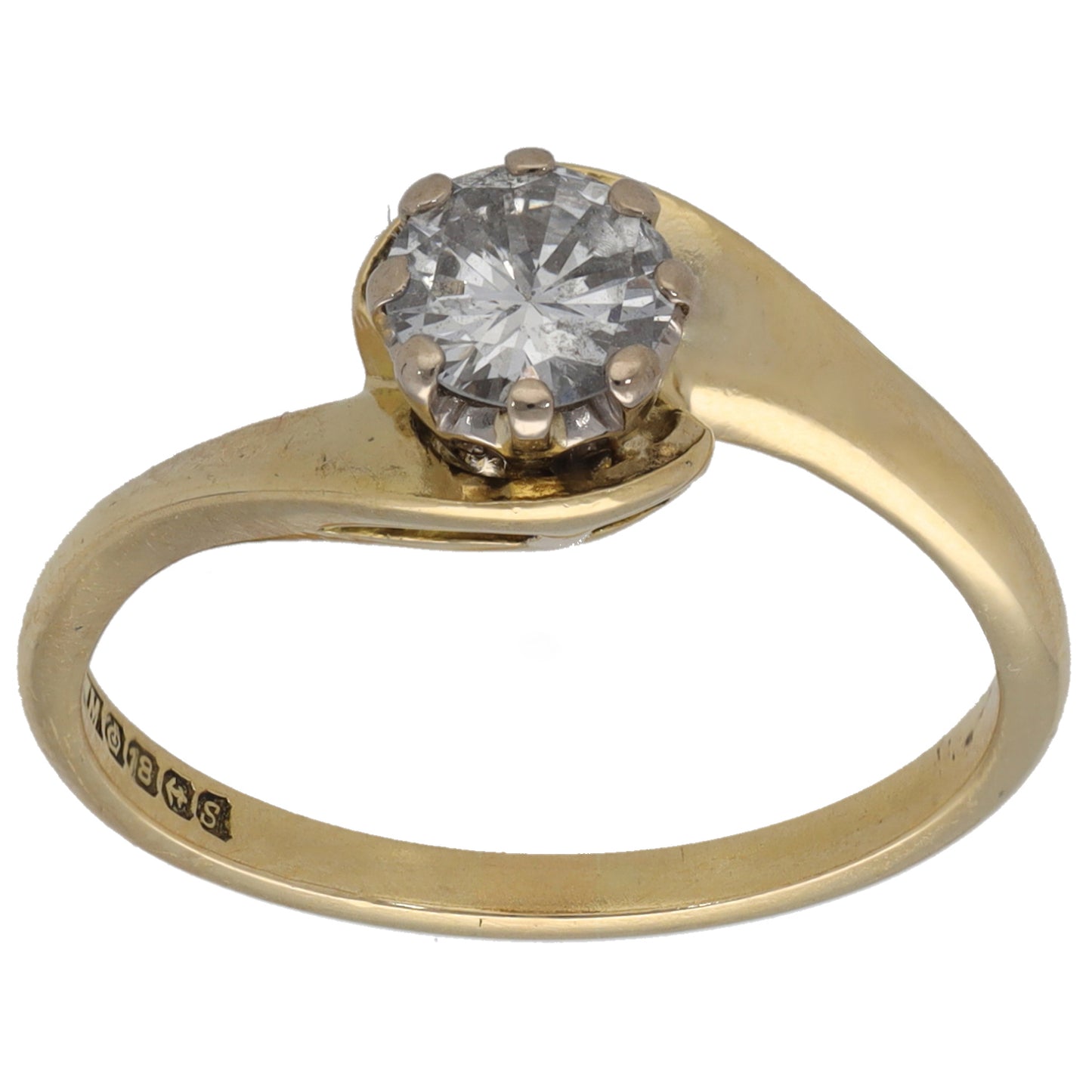 18ct Gold 0.50ct Diamond Solitaire Ring Size M
