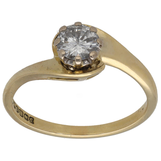 18ct Gold 0.50ct Diamond Solitaire Ring Size M
