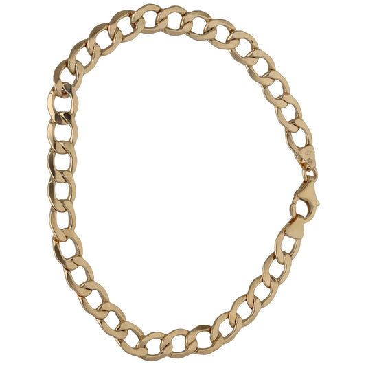 9ct gold curb-link bracelet with oval chain links