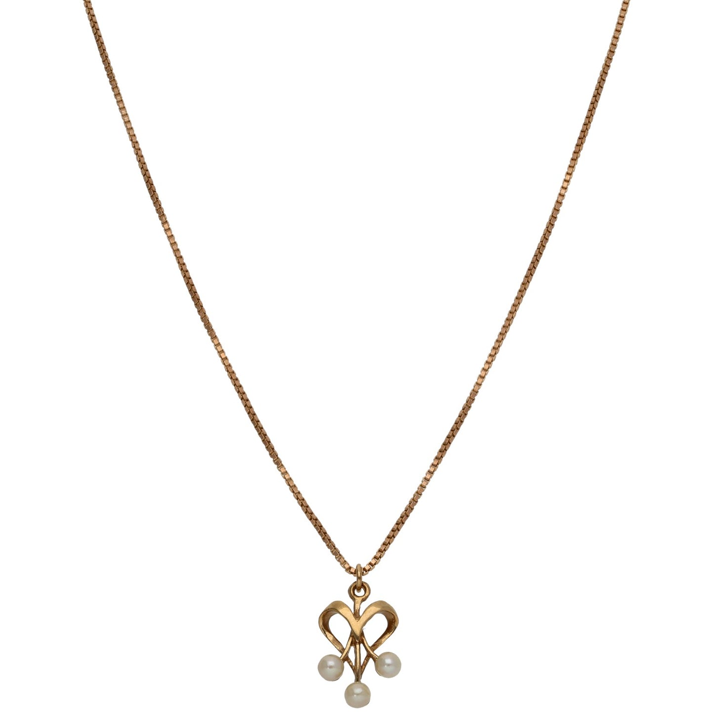 9ct Gold Cultured Pearl Dress/Cocktail Pendant With Chain
