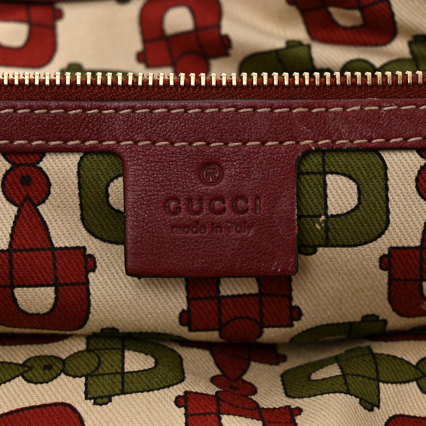 Gucci Guccissima Shoulder Leather Bag - Red
