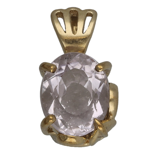 9ct Gold Kunzite Single Stone Pendant