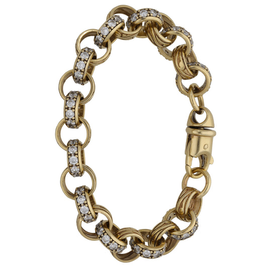9ct Gold Cubic Zirconia Fancy Stone Set Bracelet
