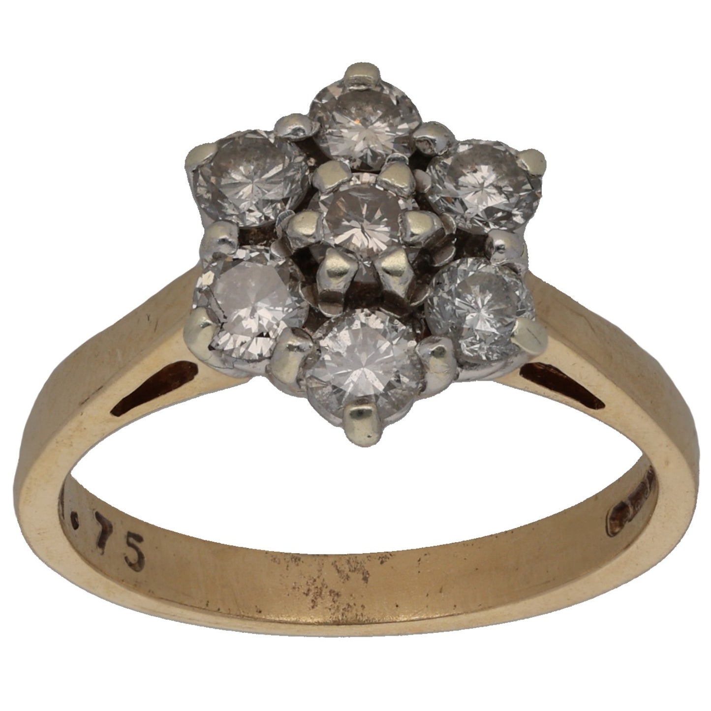 9ct Gold 0.75ct Diamond Cluster Ring Size K