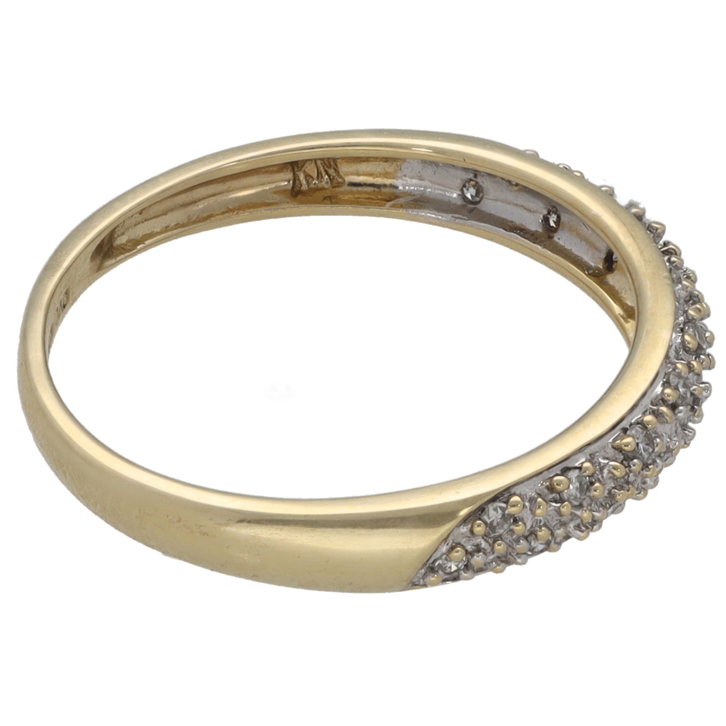 9ct Gold 0.11ct Diamond Half Eternity Ring Size K