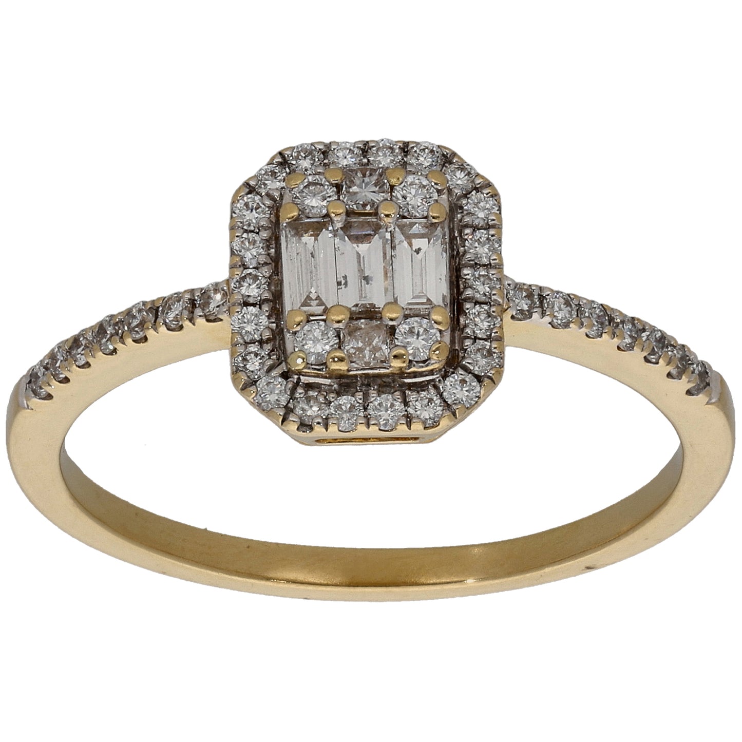 18ct Gold 0.39ct Diamond Cluster Ring Size R