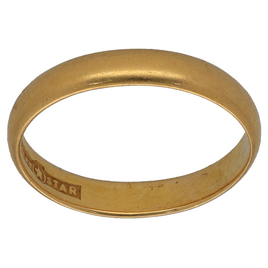 22ct Gold Plain Wedding Ring Size N