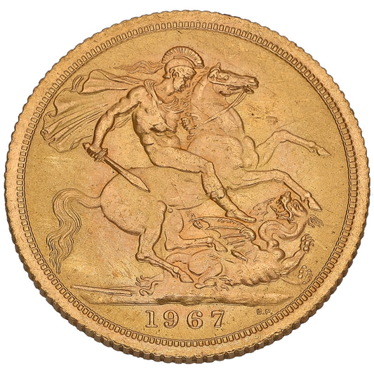 22ct Gold Queen Elizabeth II Full Sovereign Coin 1967