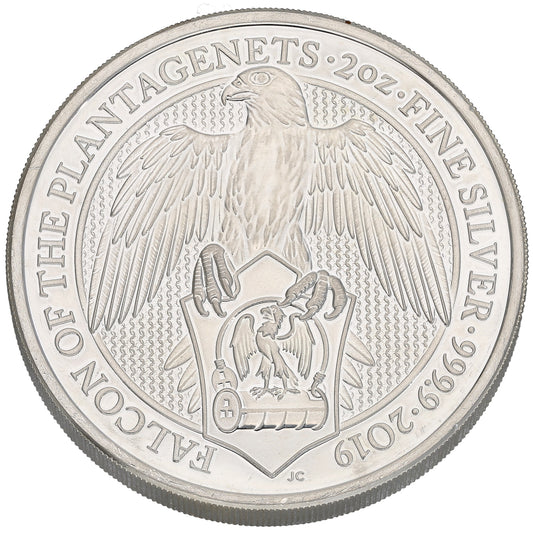 Fine Silver Falcon Of The Plantagenets 2 OZ Coin 2019