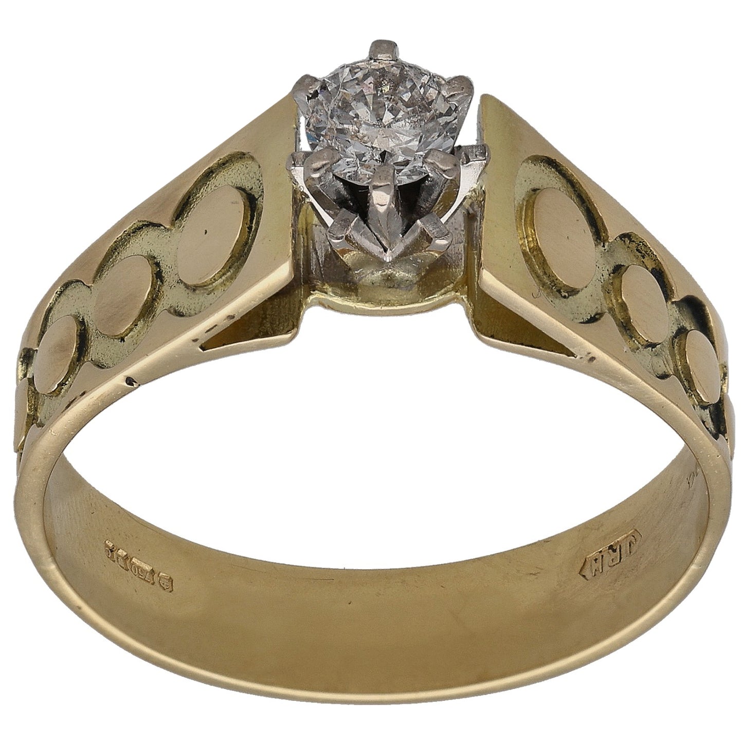 18ct Bicolour Gold 0.45ct Diamond Solitaire Ring Size Z
