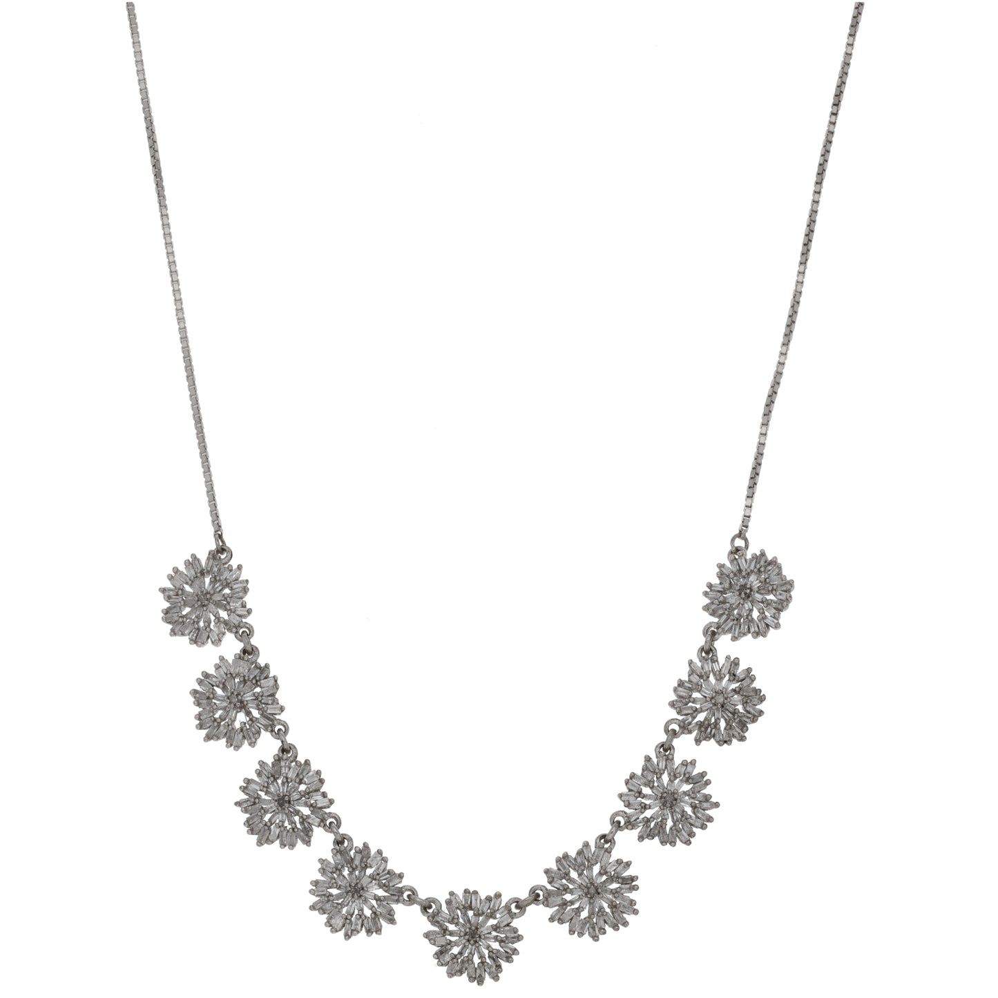 Sterling Silver 1.17ct Diamond Fancy Necklace 18"
