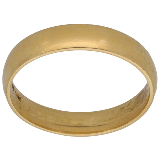 18ct Gold Plain Wedding Ring Size O