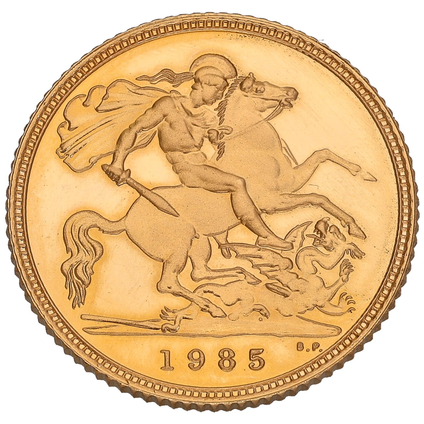 22ct Gold Queen Elizabeth II Half Sovereign Coin 1985