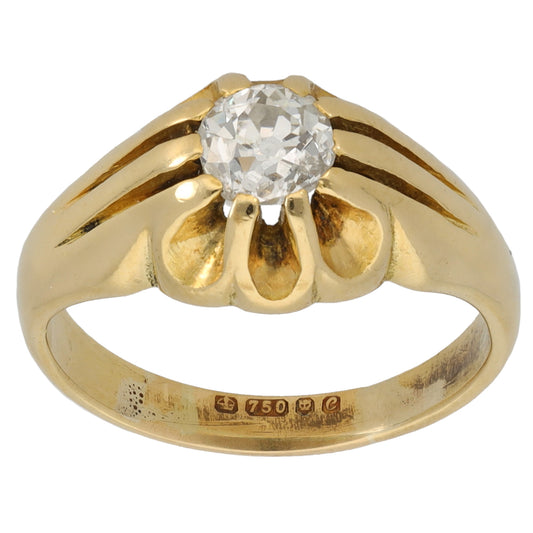 18ct Gold 0.50ct Diamond Solitaire Ring Size K
