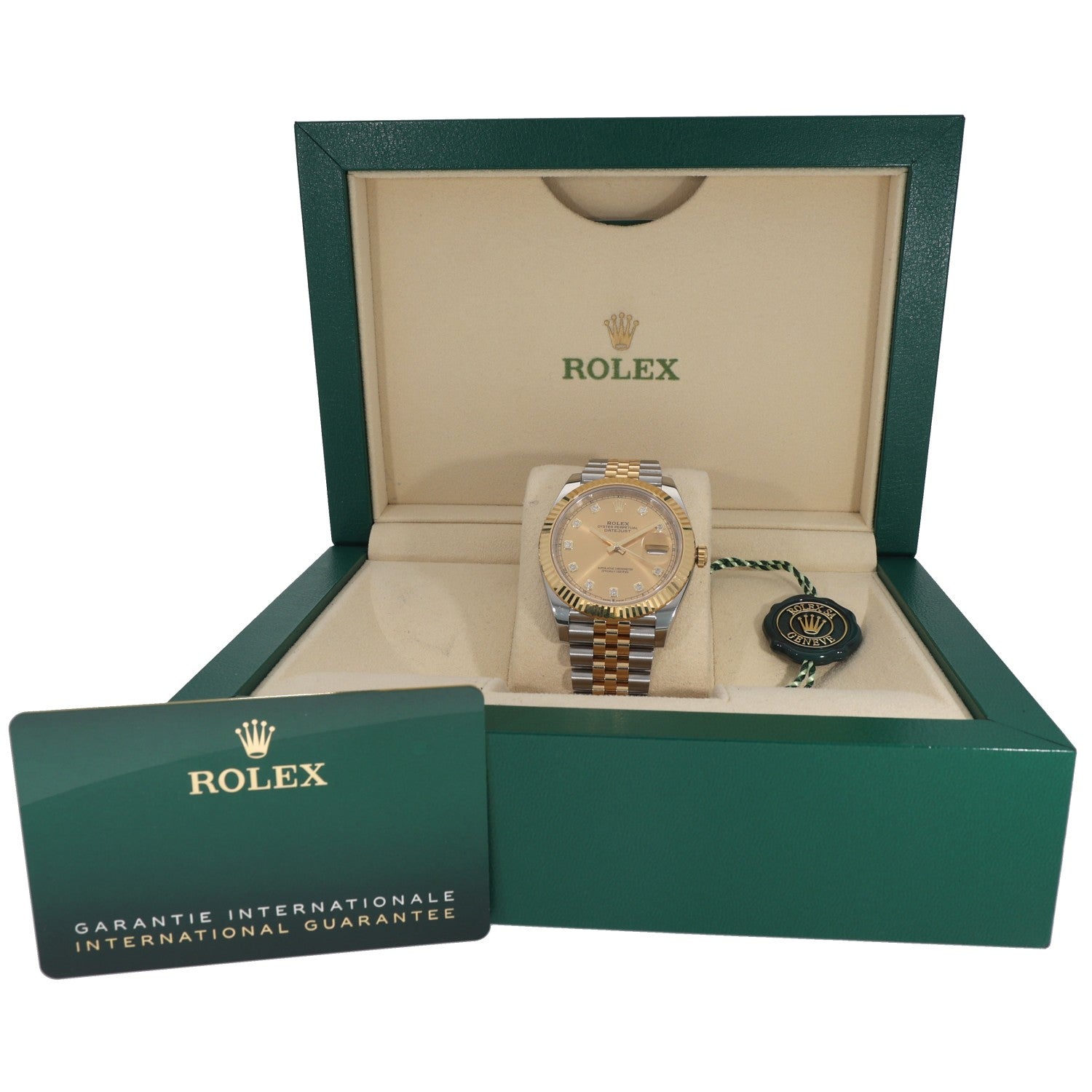 Rolex Datejust 126333 watch with champagne dial and bi-colour jubilee bracelet, in gift box
