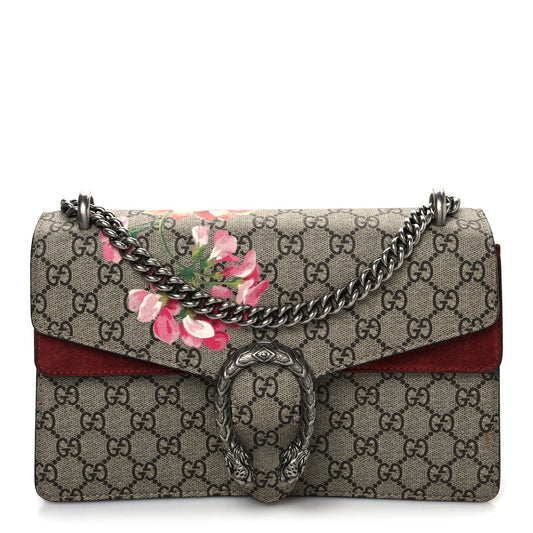 Gucci Dionysus GG Supreme Blooms Coated Canvas Bag - Beige & Dry Rose