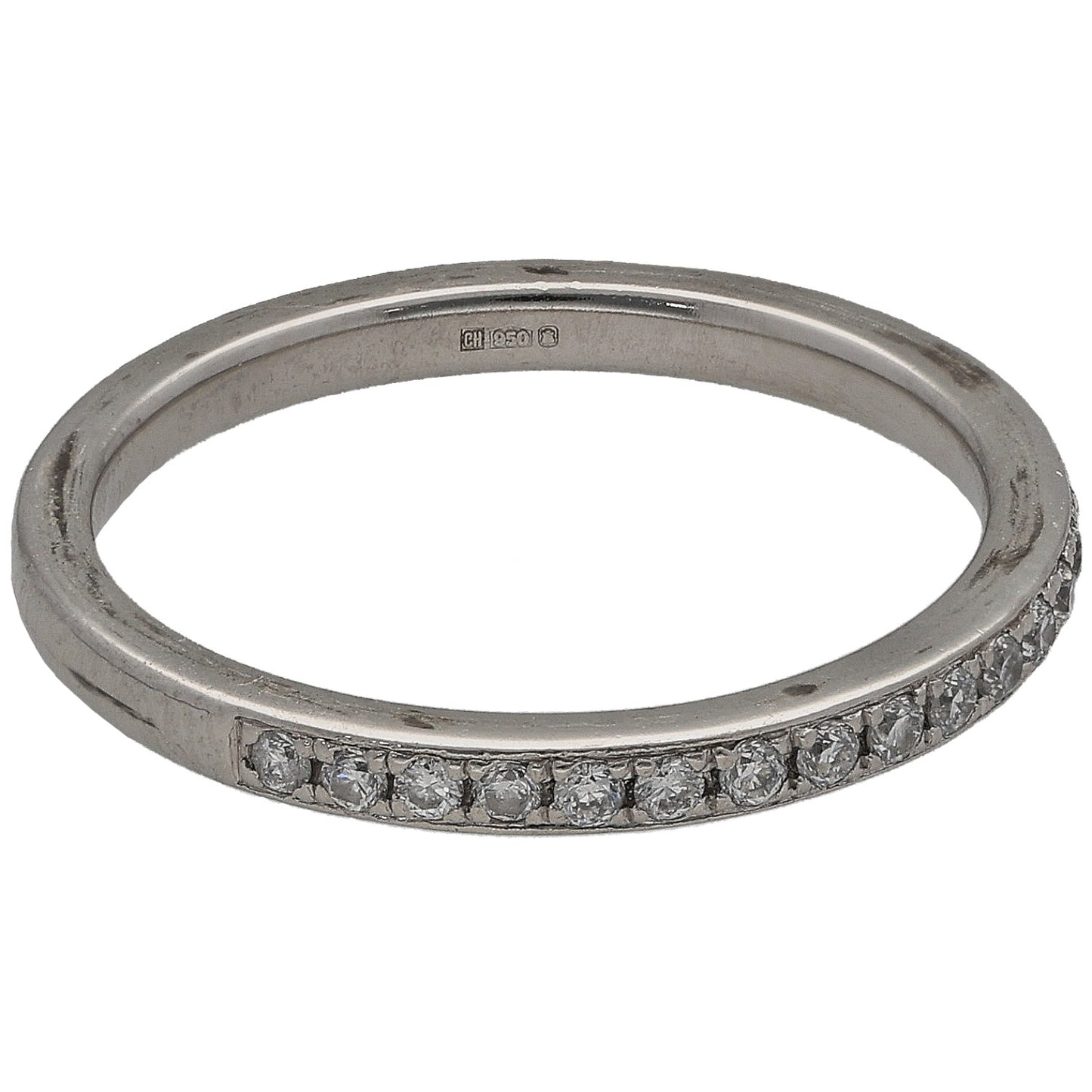 9ct Platinum 0.23ct Diamond Half Eternity Ring Size L