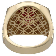 Load image into Gallery viewer, 14ct Bi-Colour Gold Red Stone Signet Ring
