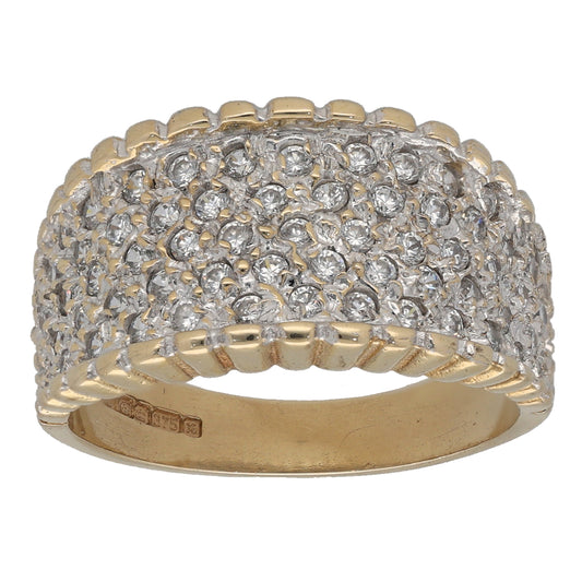 9ct Gold Cubic Zirconia Alternative Ring Size R