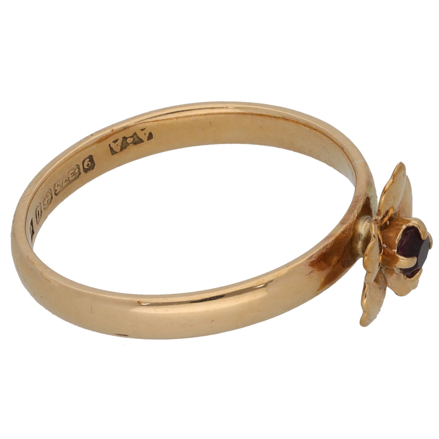 9ct Gold Imitation Gem Single Stone Ring Size P