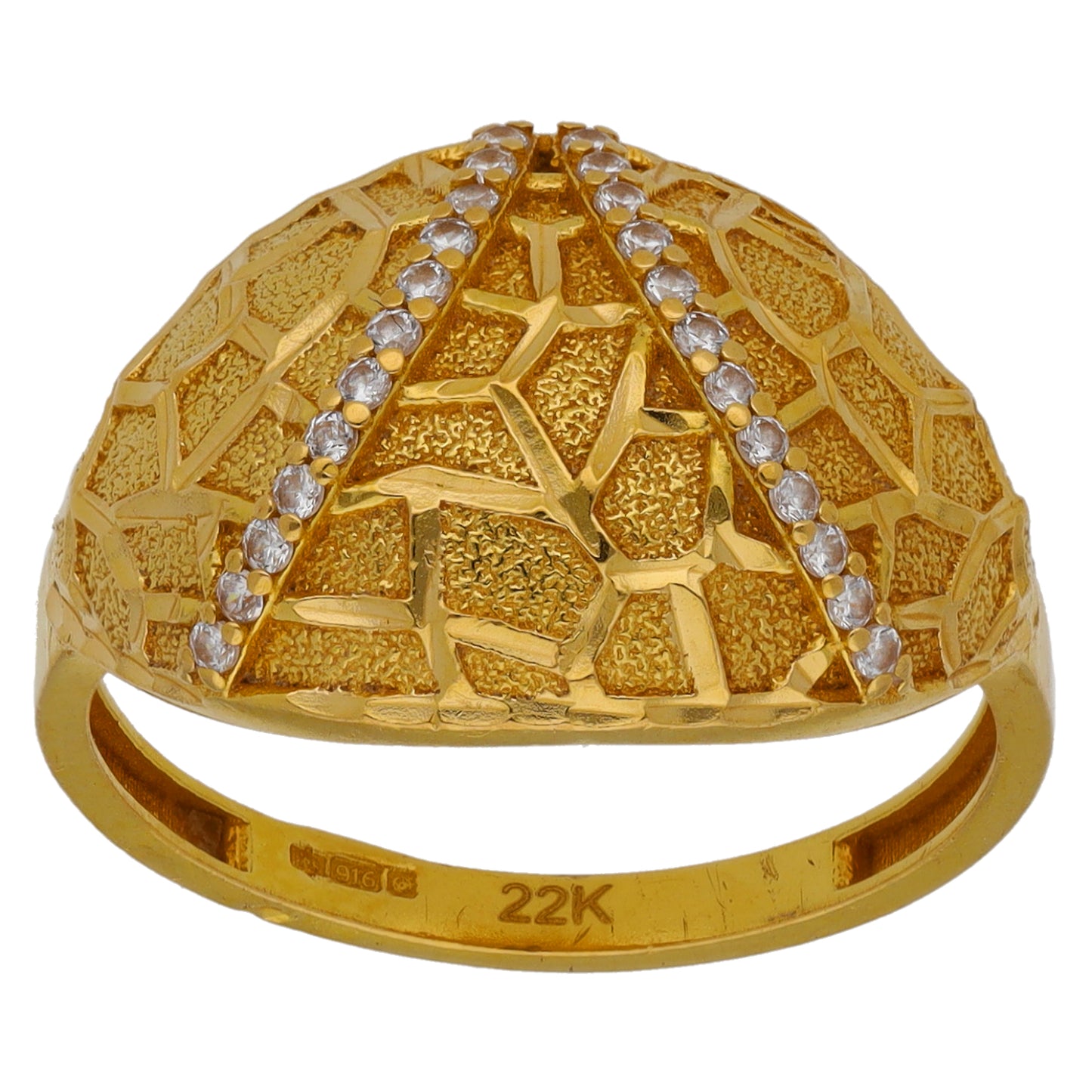 22ct Gold Cubic Zirconia Alternative Ring Size P