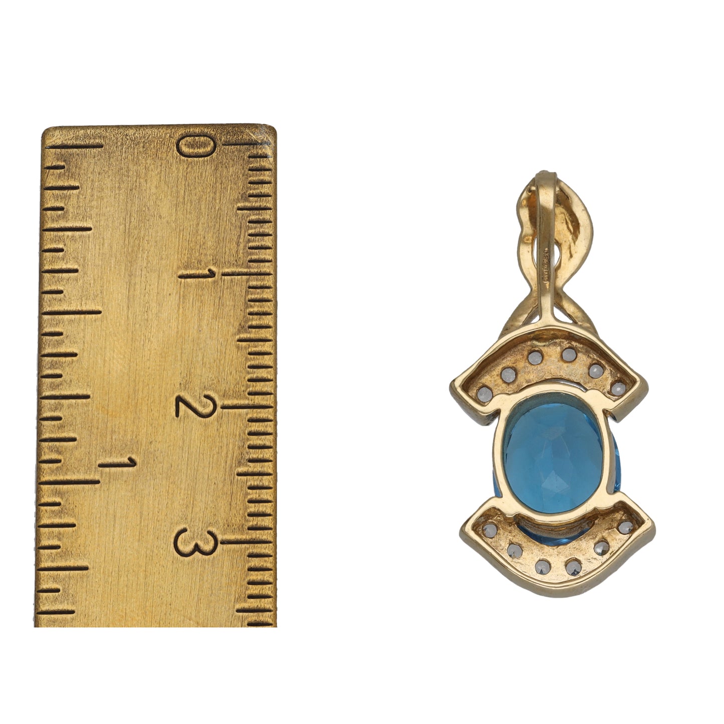9ct Gold Topaz & Cubic Zirconia Dress/Cocktail Pendant