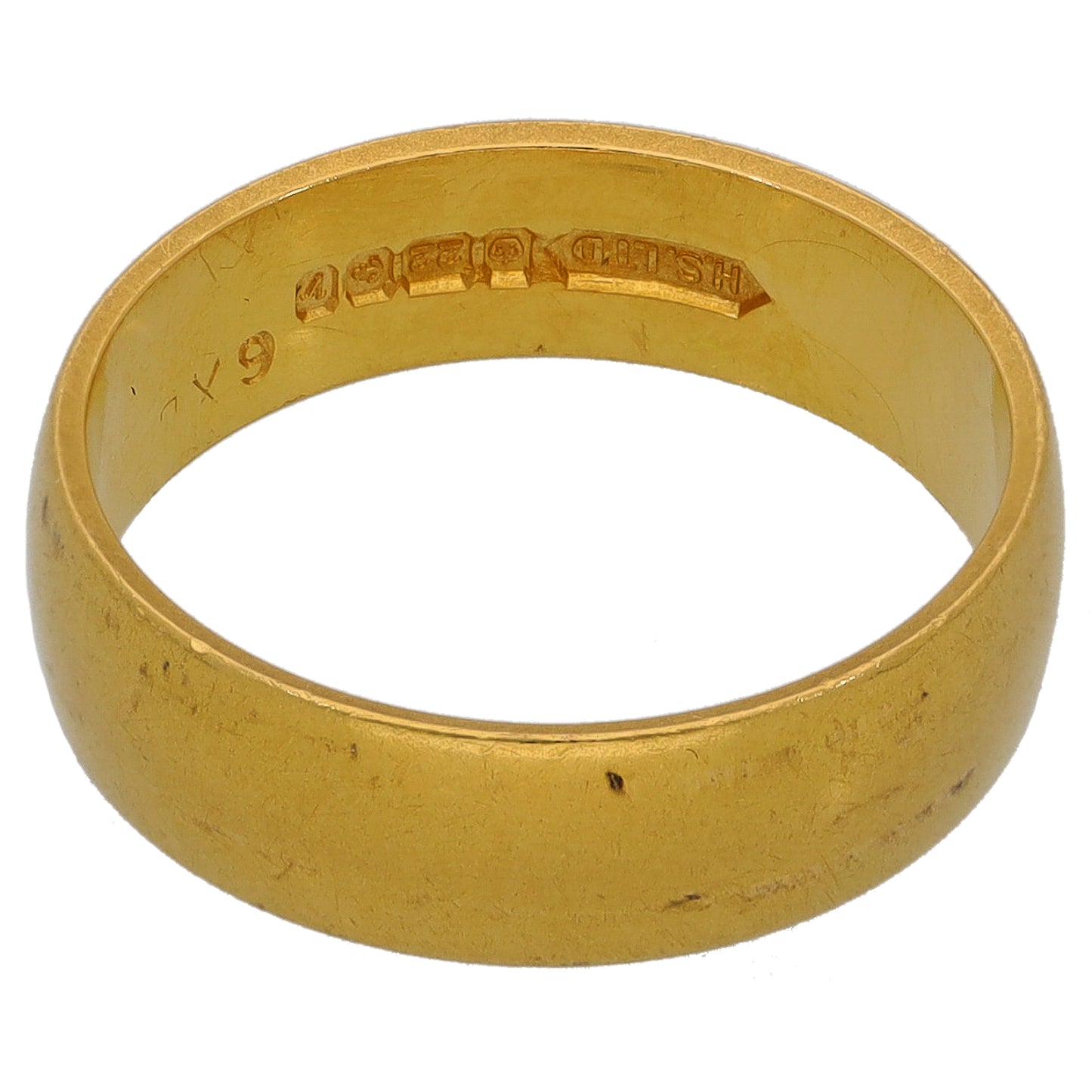 22ct Gold Plain Wedding Ring Size L