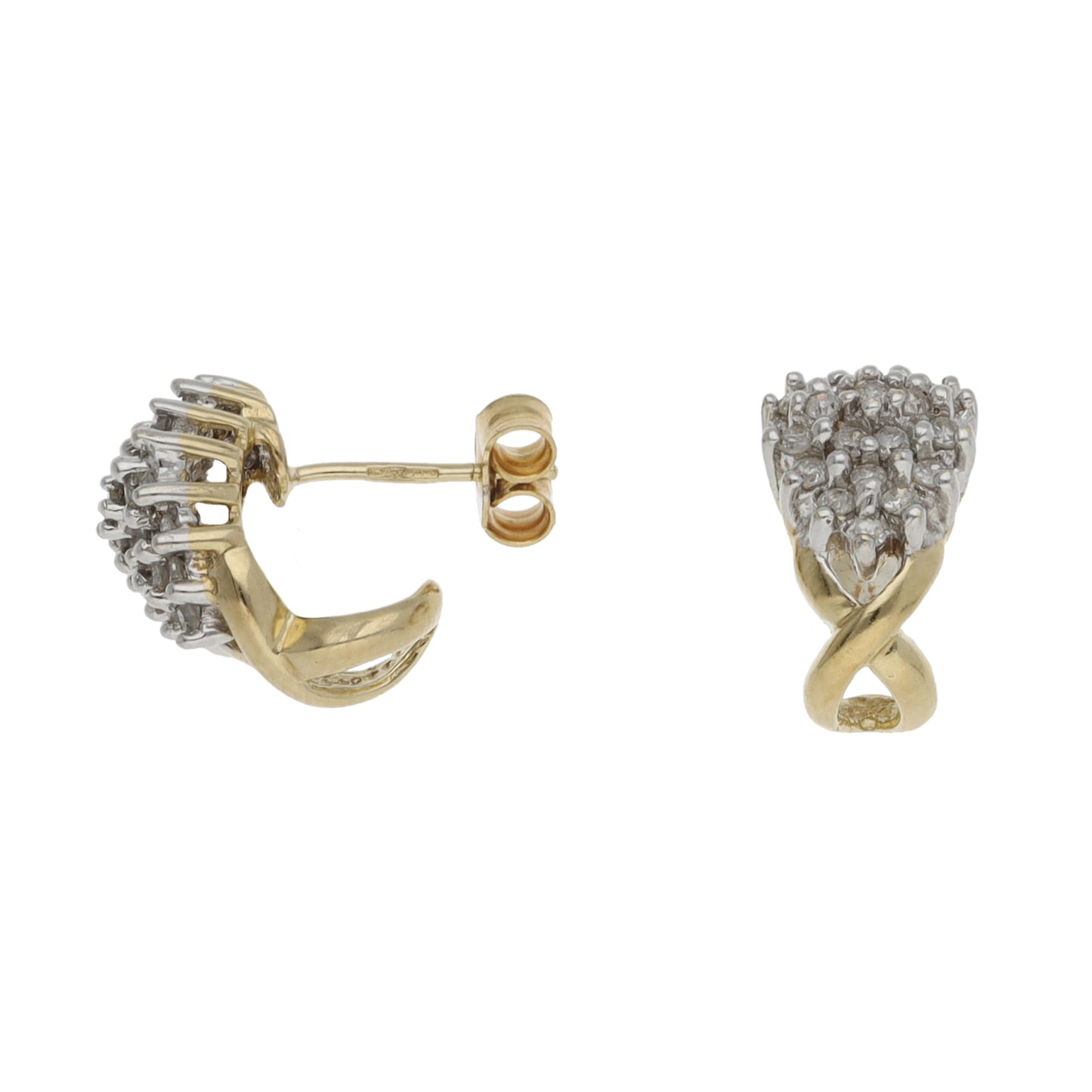 9ct Gold 0.46ct Diamond Cluster Earrings