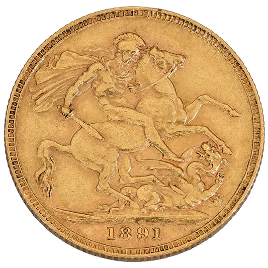 22ct Gold Queen Victoria Full Sovereign Coin 1891