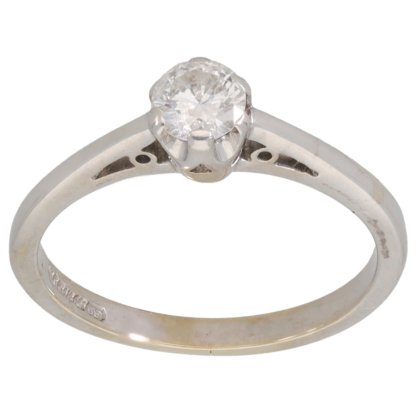 9ct White Gold 0.33ct Diamond Solitaire Ring Size L