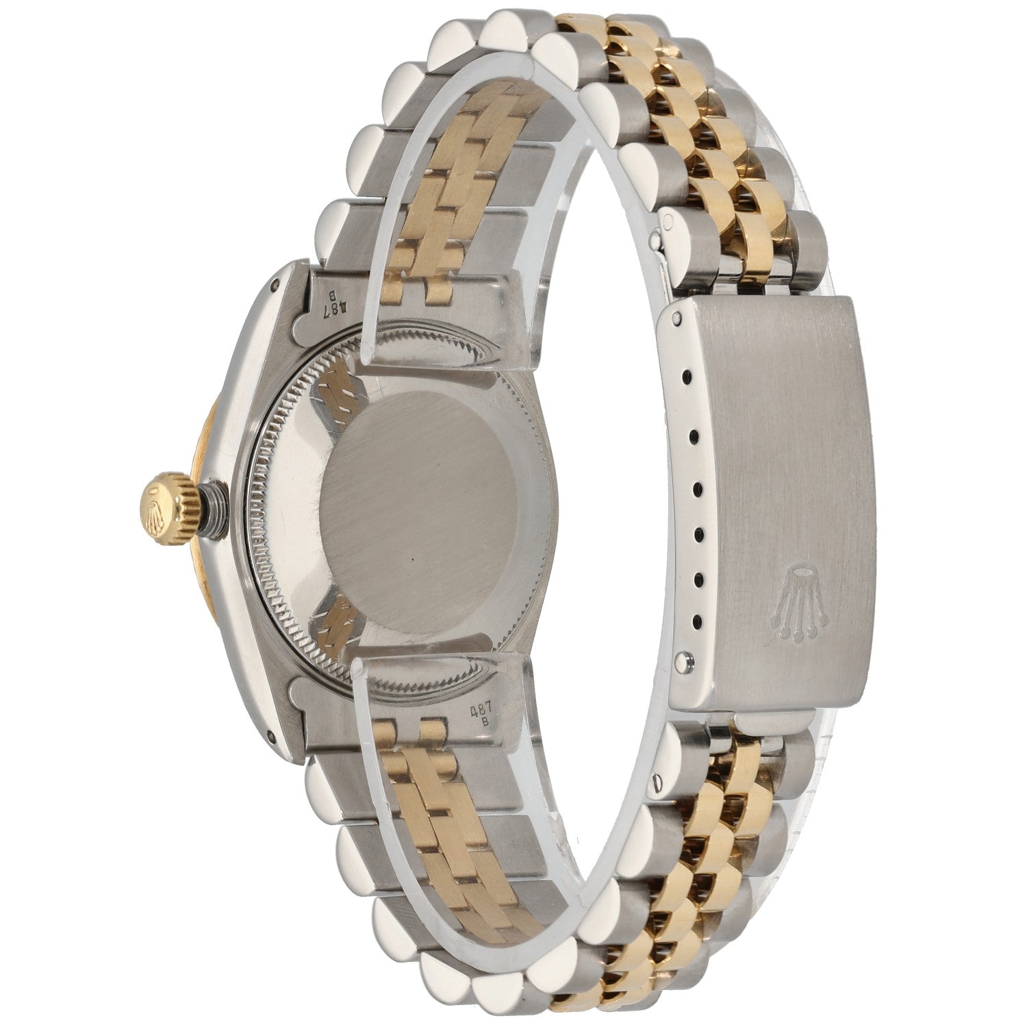 Rolex Datejust 68273, Mid Size Datejust, Champagne Dial, Bi-Colour, Rear Angle Image