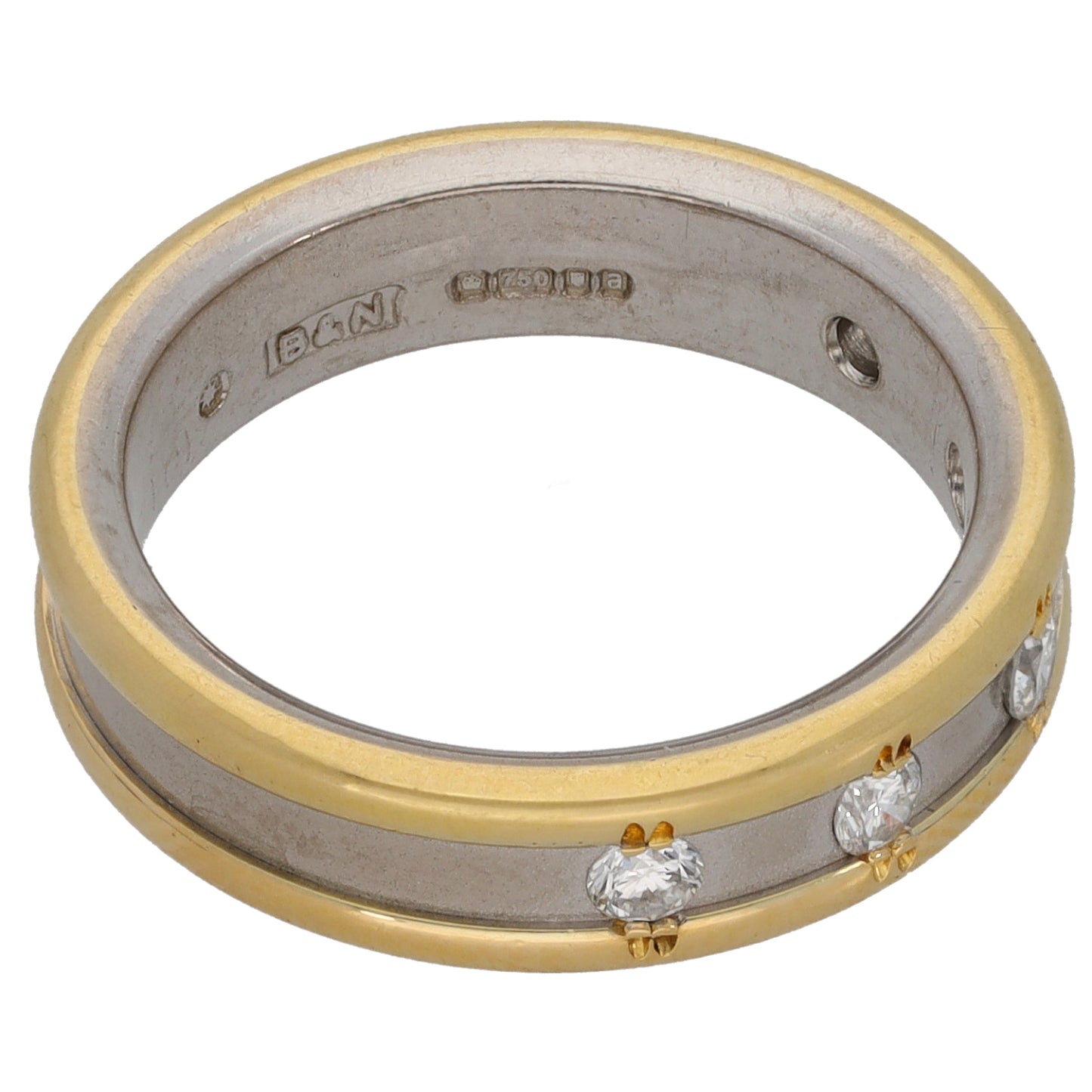 18ct Bicolour Gold 0.15ct Diamond Eternity Ring Size L
