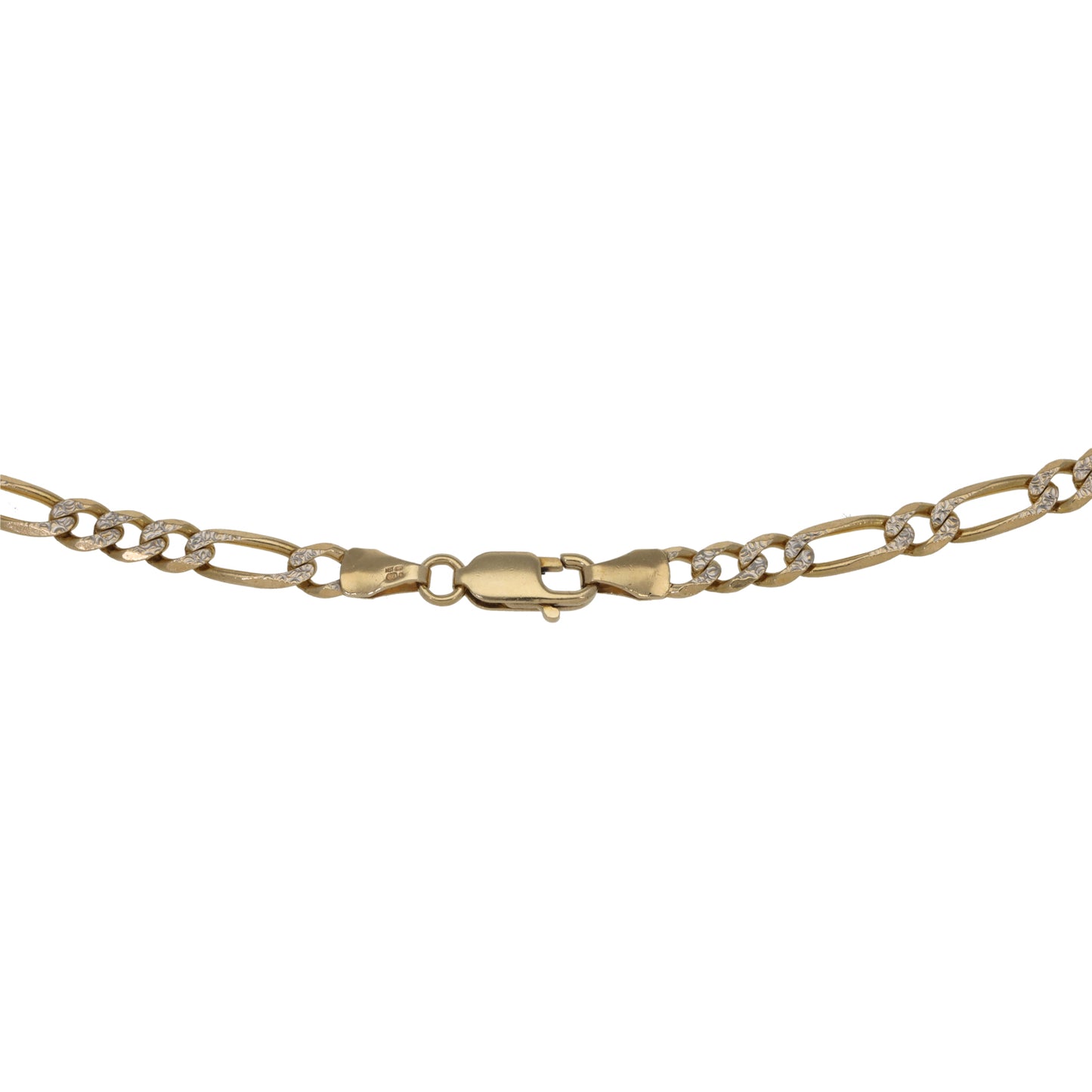 9ct Bicolour Gold Figaro Chain 14"