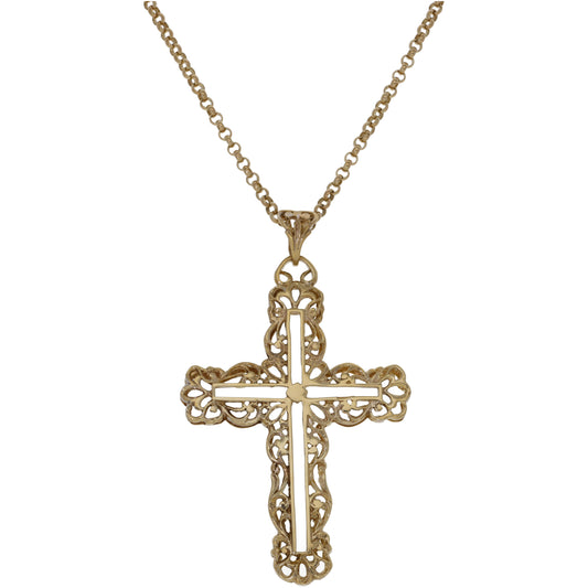 9ct Gold Cross Pendant With Chain