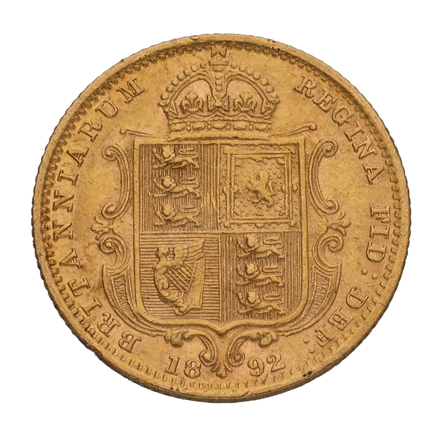 22ct Gold Queen Victoria Half Sovereign Coin 1892