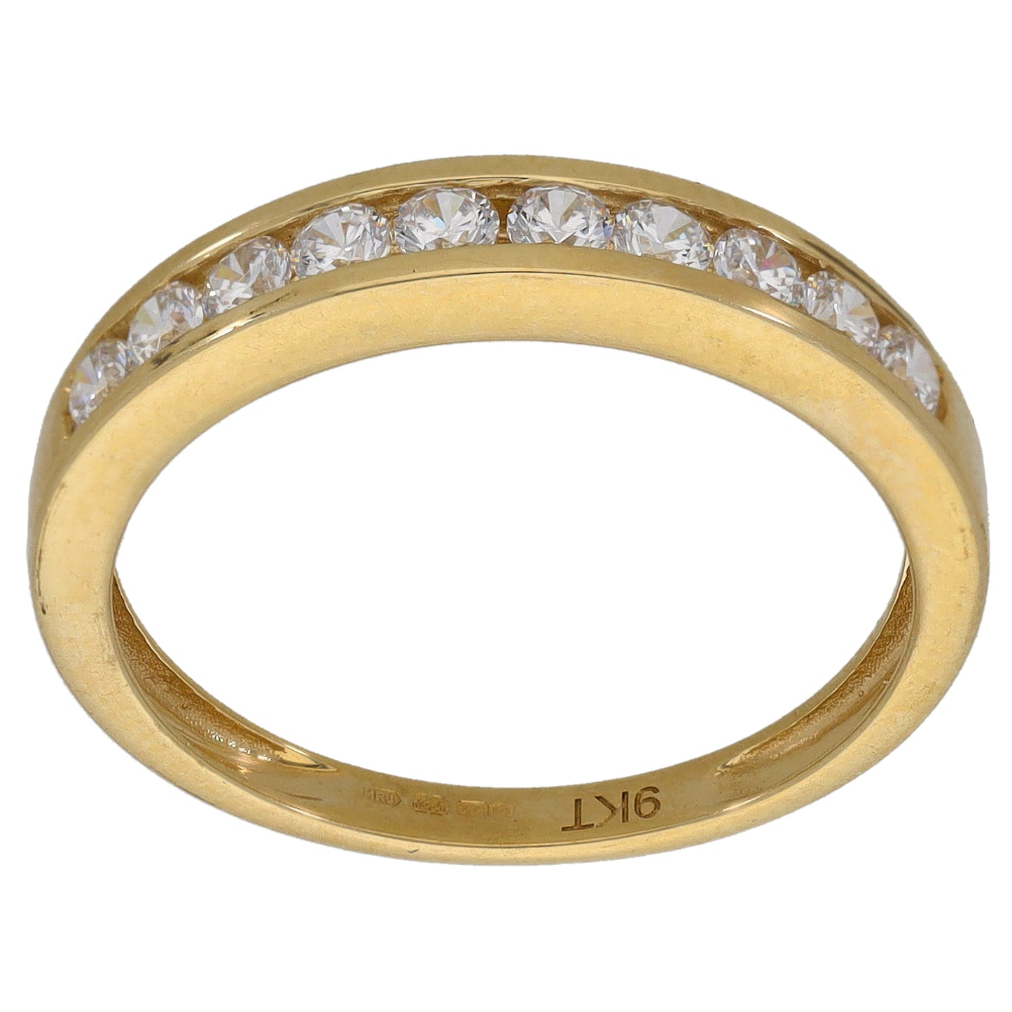 9ct Gold Cubic Zirconia Half Eternity Ring Size O