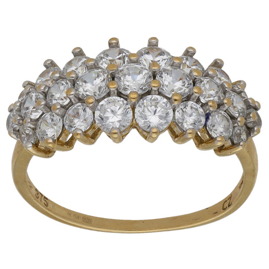 9ct Gold Cubic Zirconia Dress/Cocktail Ring Size N
