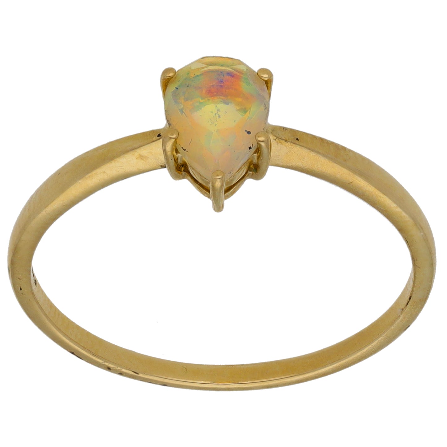 9ct Gold Opal Single Stone Ring Size S