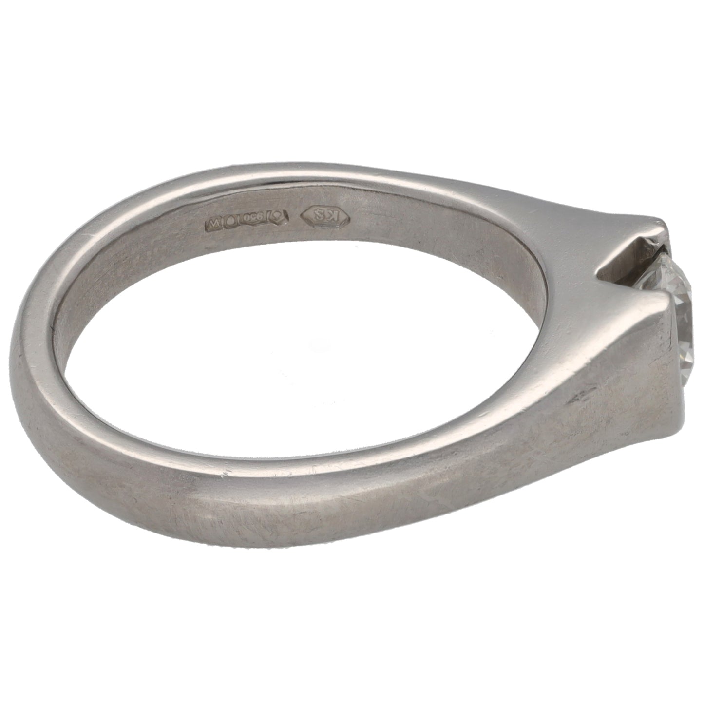 Platinum 0.56ct Diamond Solitaire Ring Size M