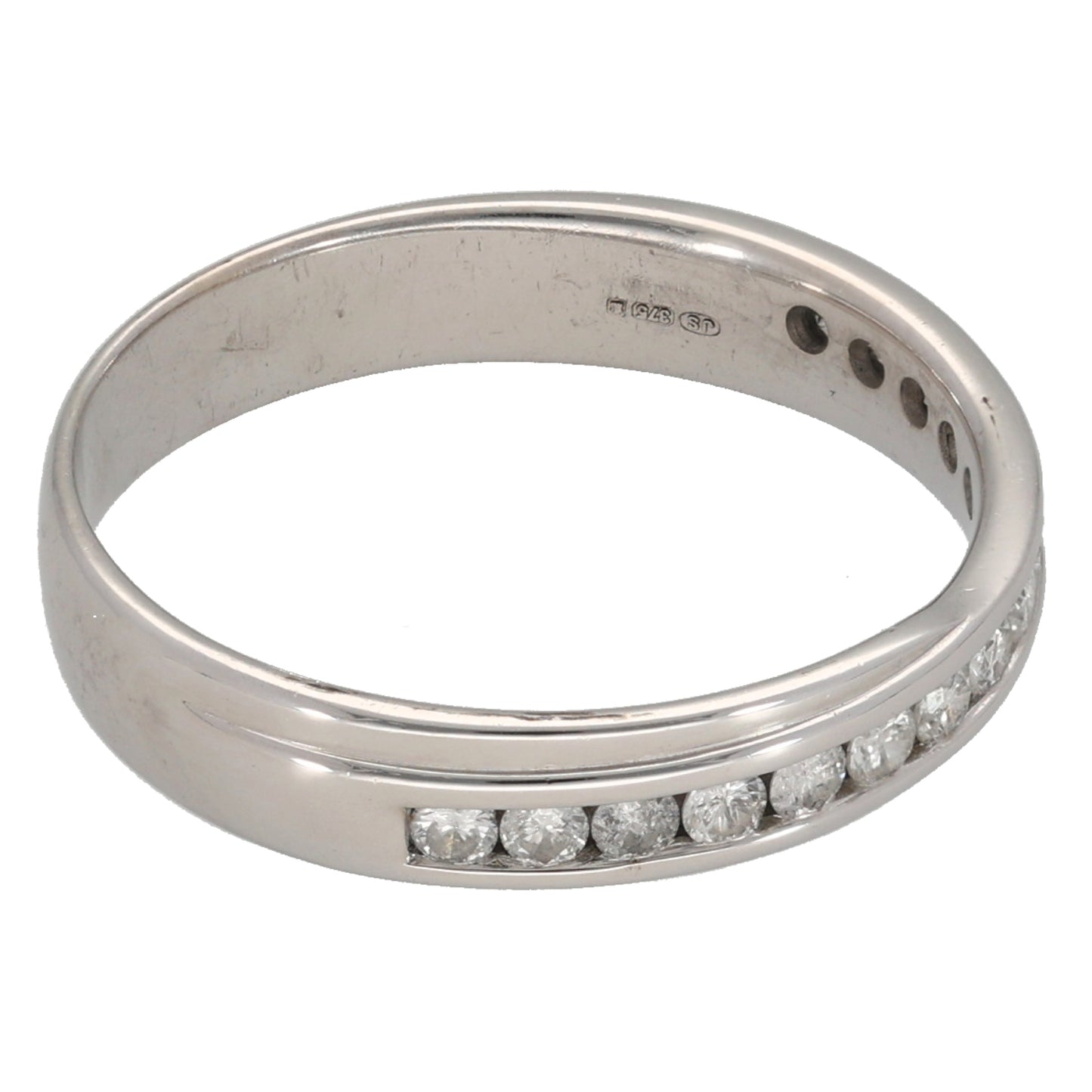 9ct White Gold 0.15ct Diamond Half Eternity Ring Size N