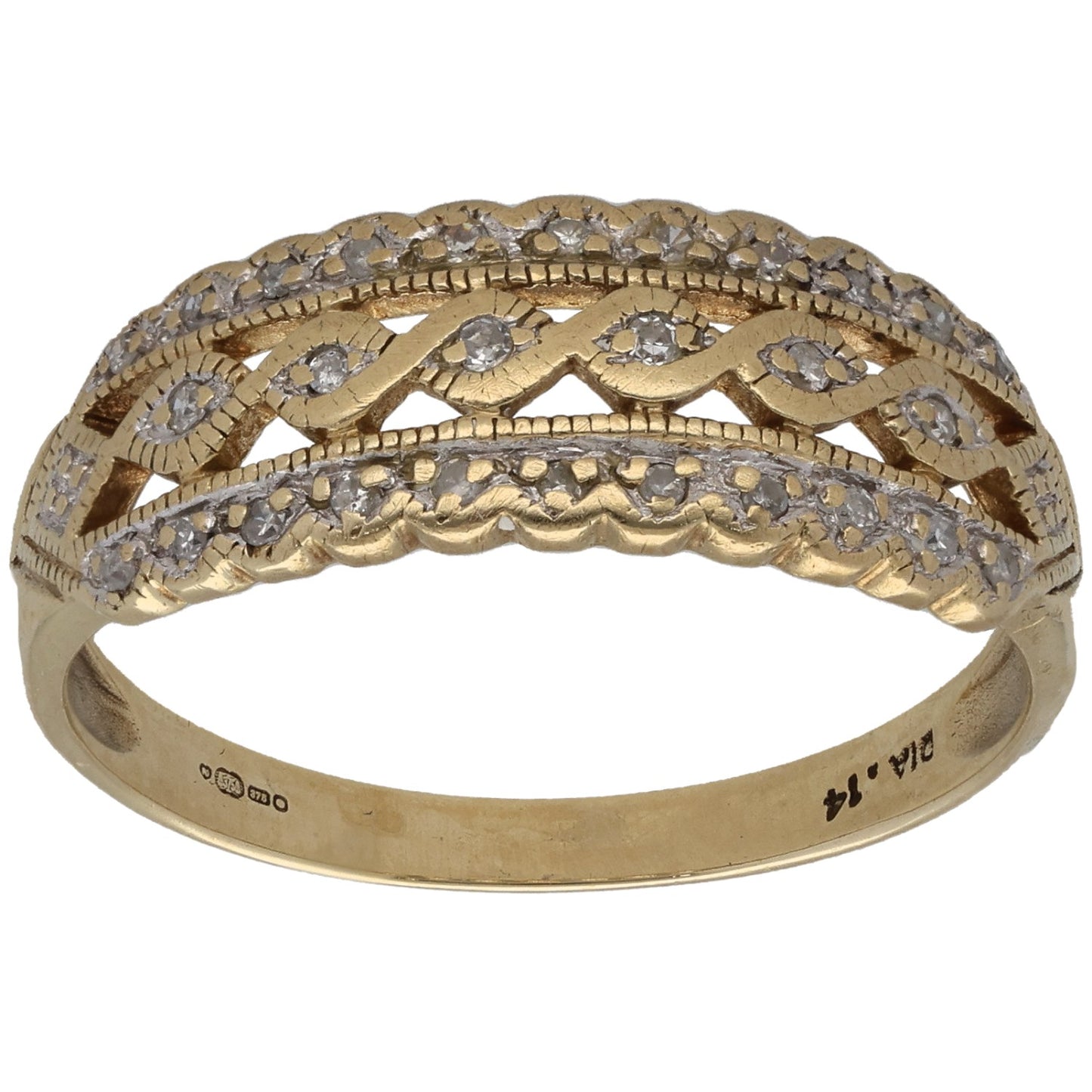 9ct Gold 0.17ct Diamond Dress/Cocktail Ring Size V