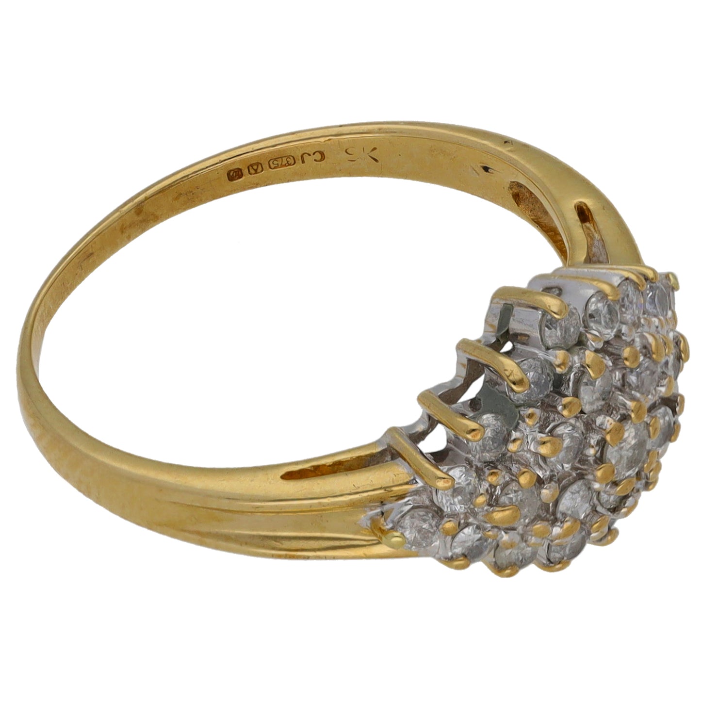 9ct Gold 0.50ct Diamond Cluster Ring Size P
