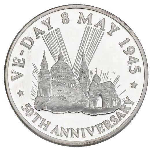 Fine Silver 50th Anniversary Of VE Day 20 Crowns Coin 1995