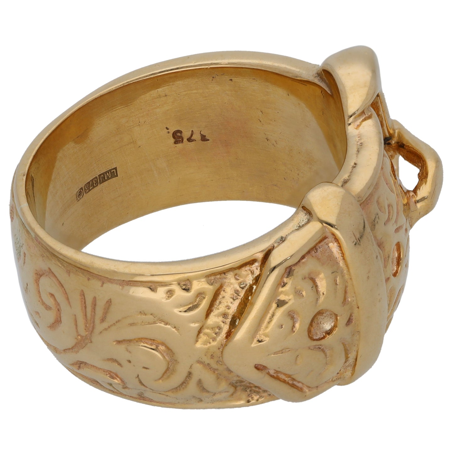 9ct Gold Buckle Ring Size Z