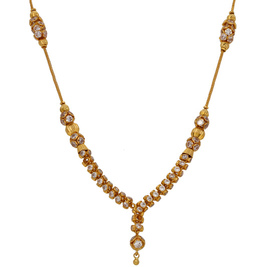 22ct Gold Cubic Zirconia Fancy Necklace 18"